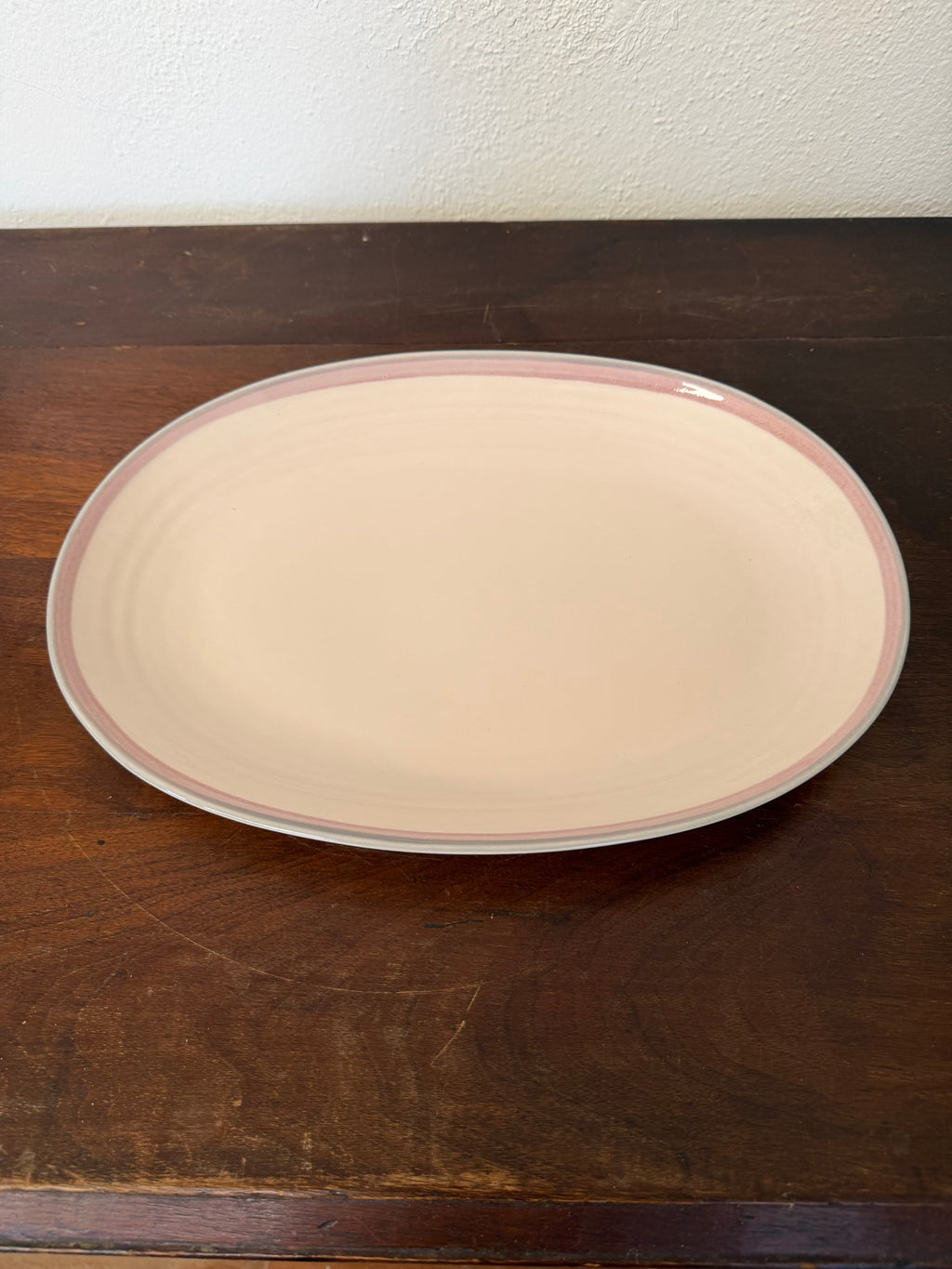 Vintage Pfaltzgraff Aura Pink oval serving platter