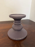 Hand Painted Plum Pudding (Purple) Chunky Turned Candlestick