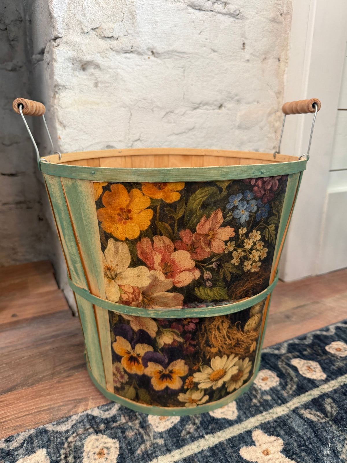 Hand Painted Apple Basket