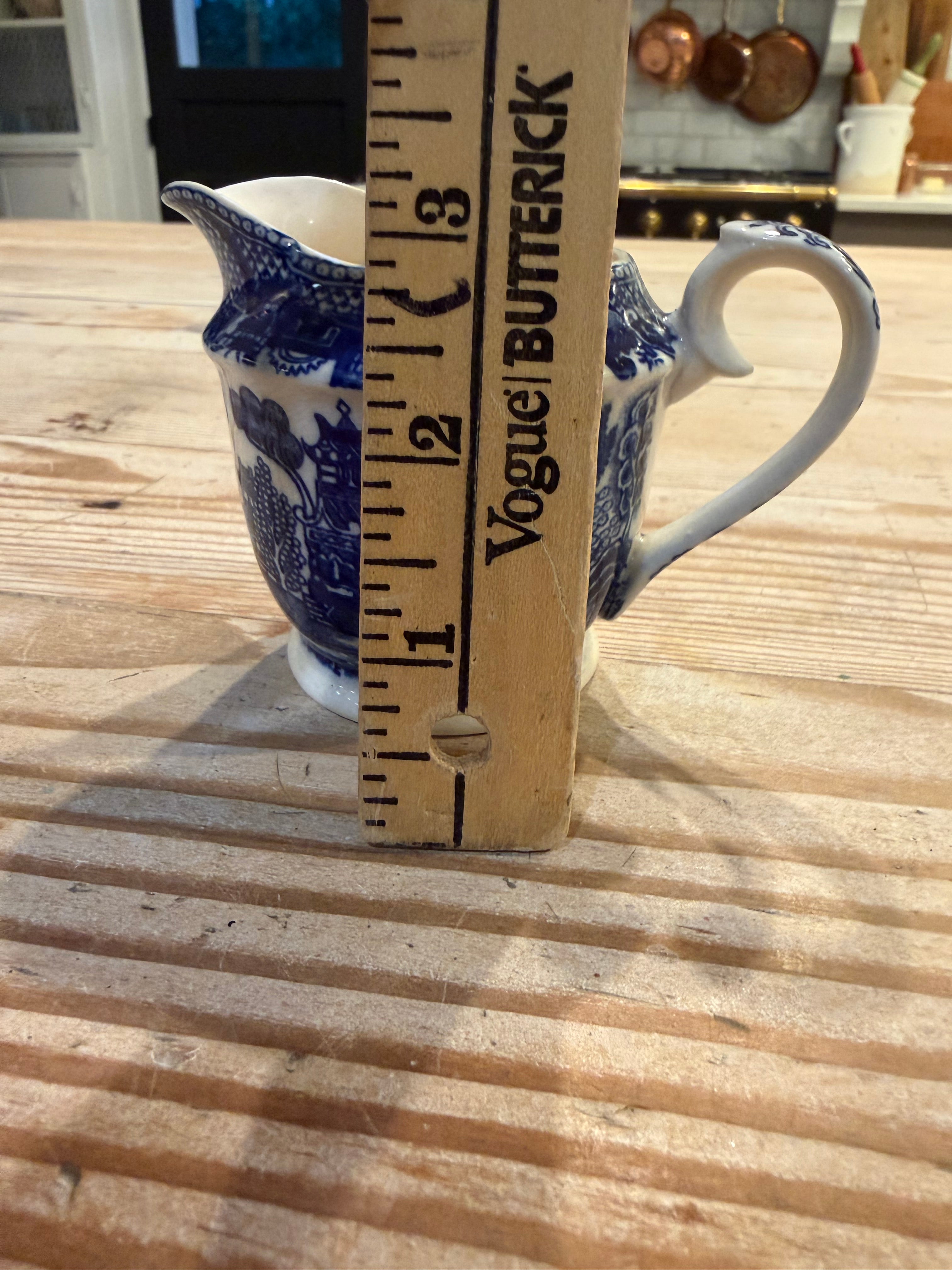 Vintage blue Willow cream creamer