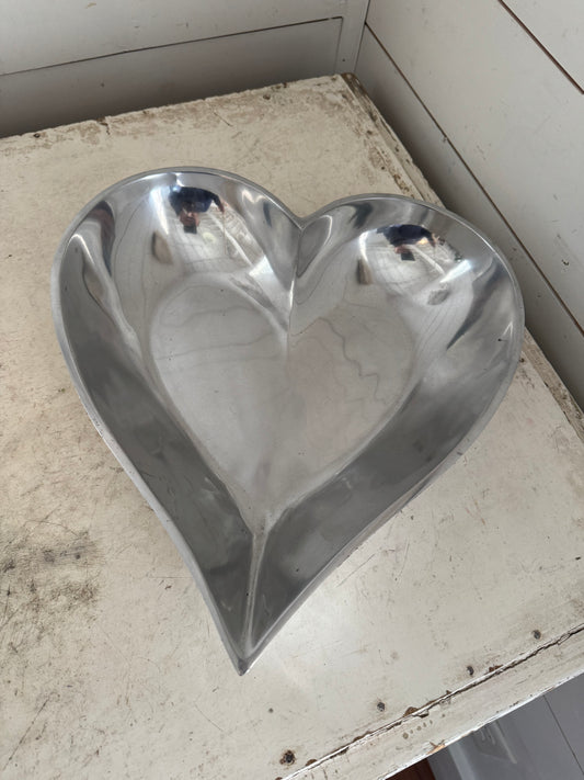 Polished Aluminum Heart Bowl