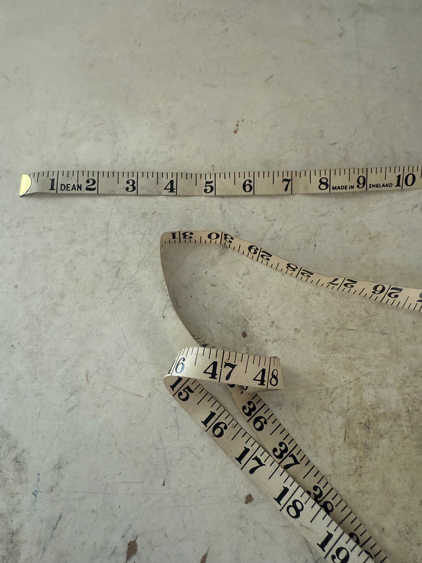 Vintage Dean tape measure - made in England white