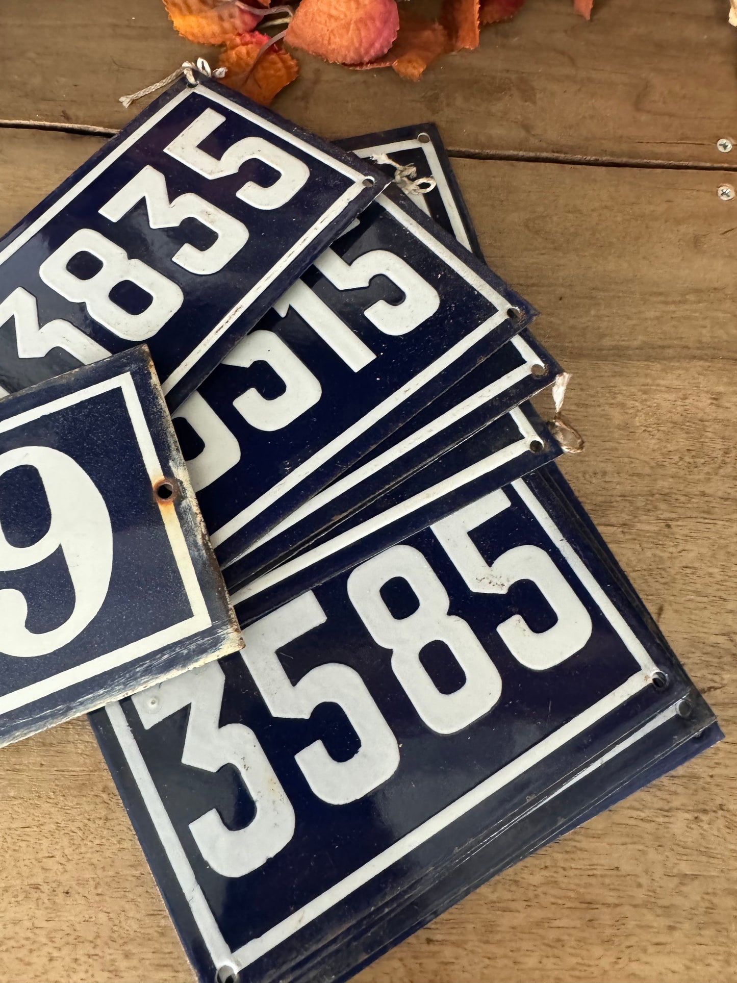 Vintage French Enamel Numbers Sold Individually