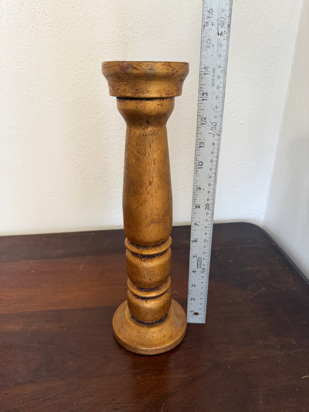Vintage Turned Candlestick Gold