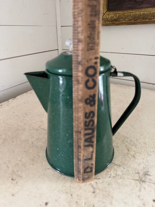Green Enamel Coffee Pot