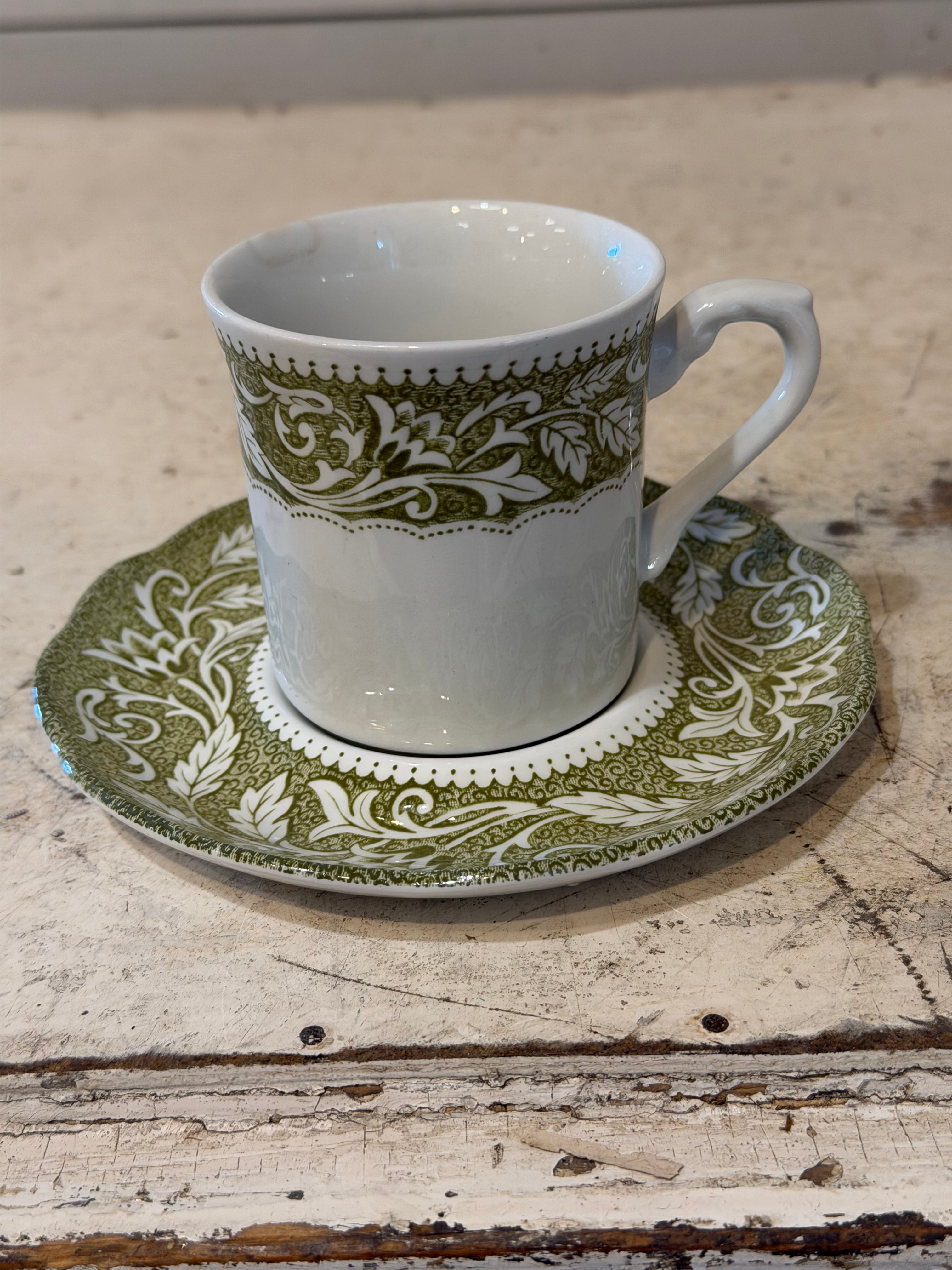 Vintage Ironstone Dishes "Renaissance Green" pattern by J & G Meakin SOLD INDIVIDUALLY