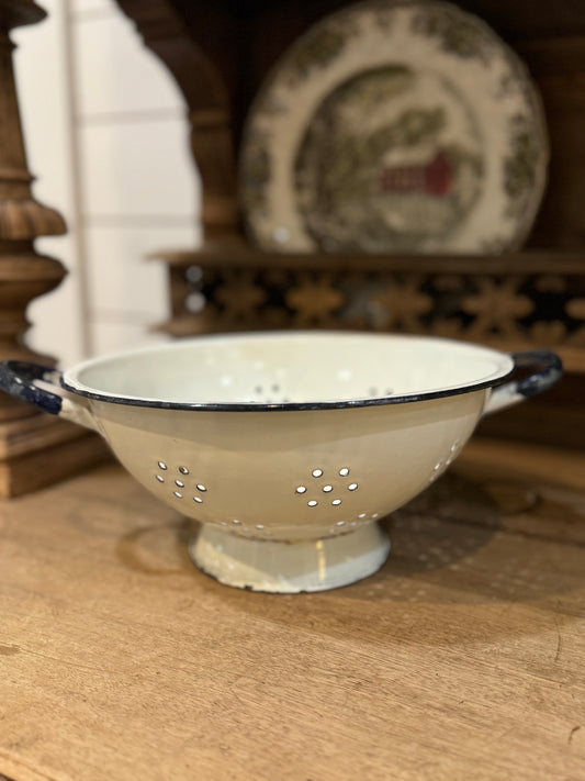 Vintage French Enameled Colander