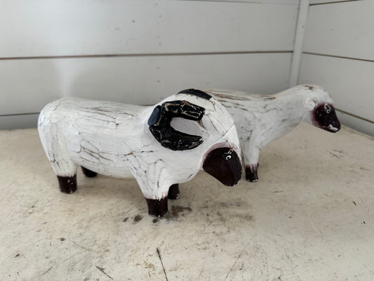 Wood Folk Art Ram and Sheep sold individually