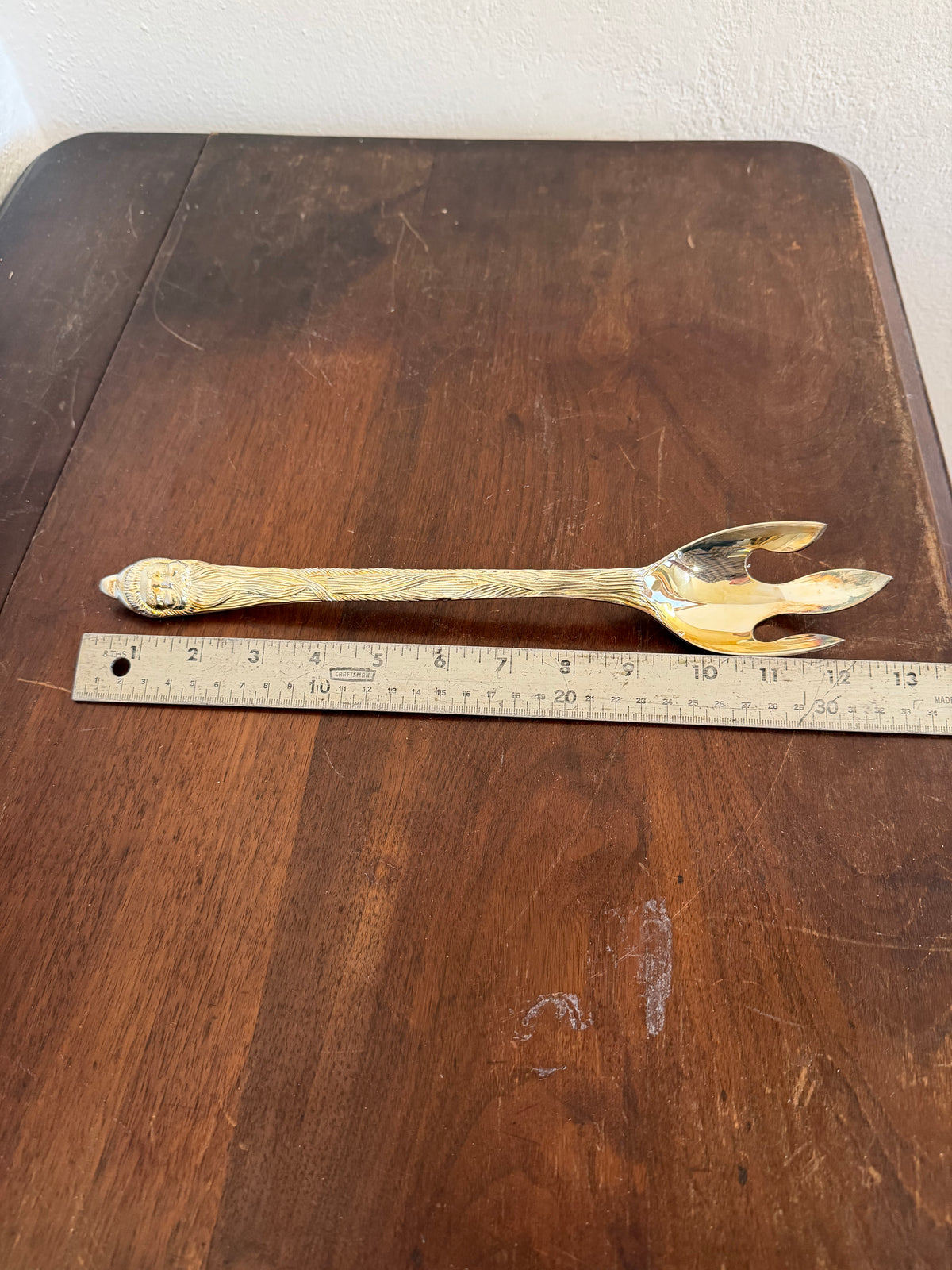 Vintage 13'' Silver Plated Santa Claus Salad Serving Spoon