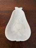 Vintage 1950s Hazel-Atlas white milk glass pear-shaped dish