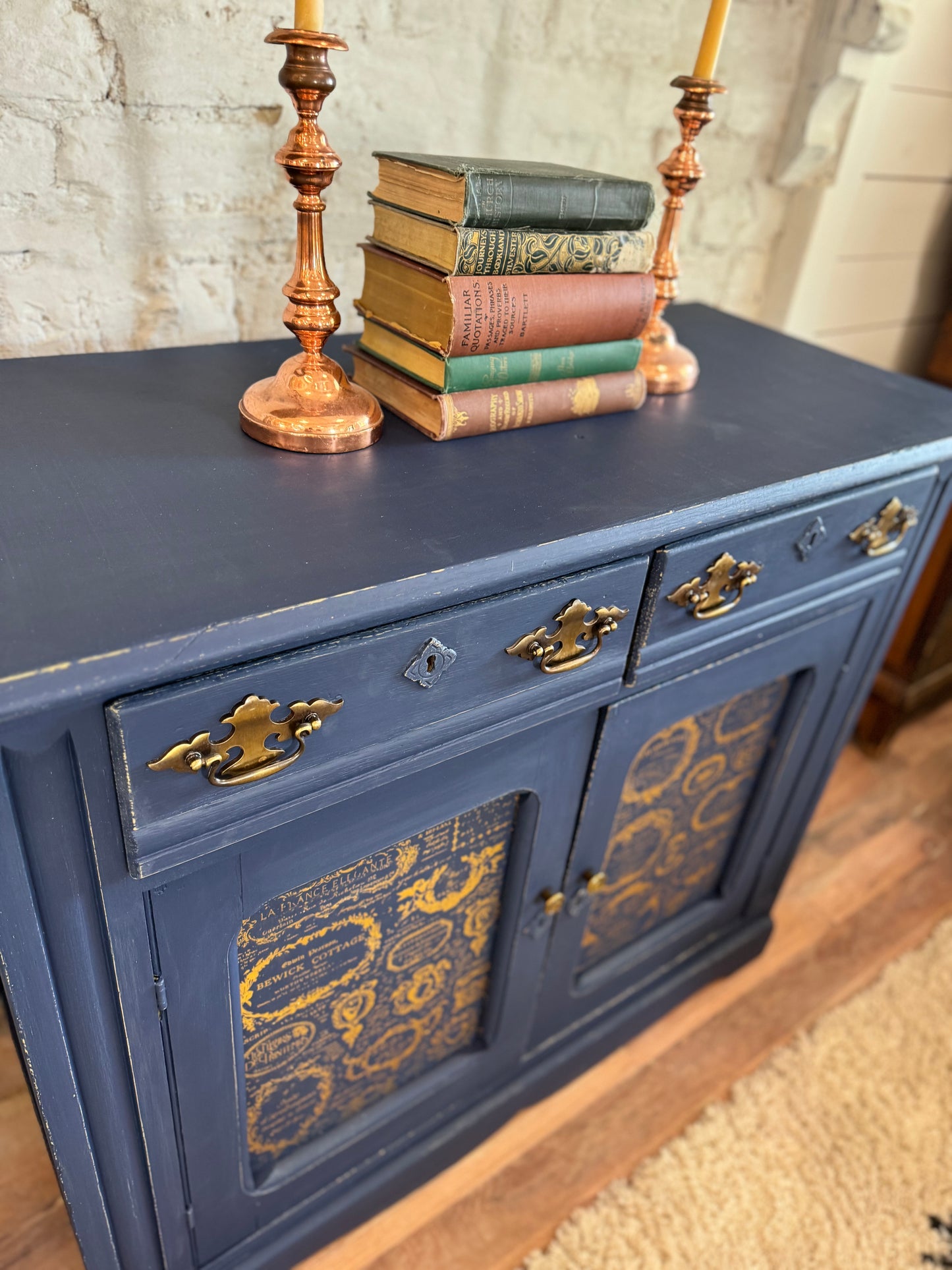 Antique Navy & Gold Buffet