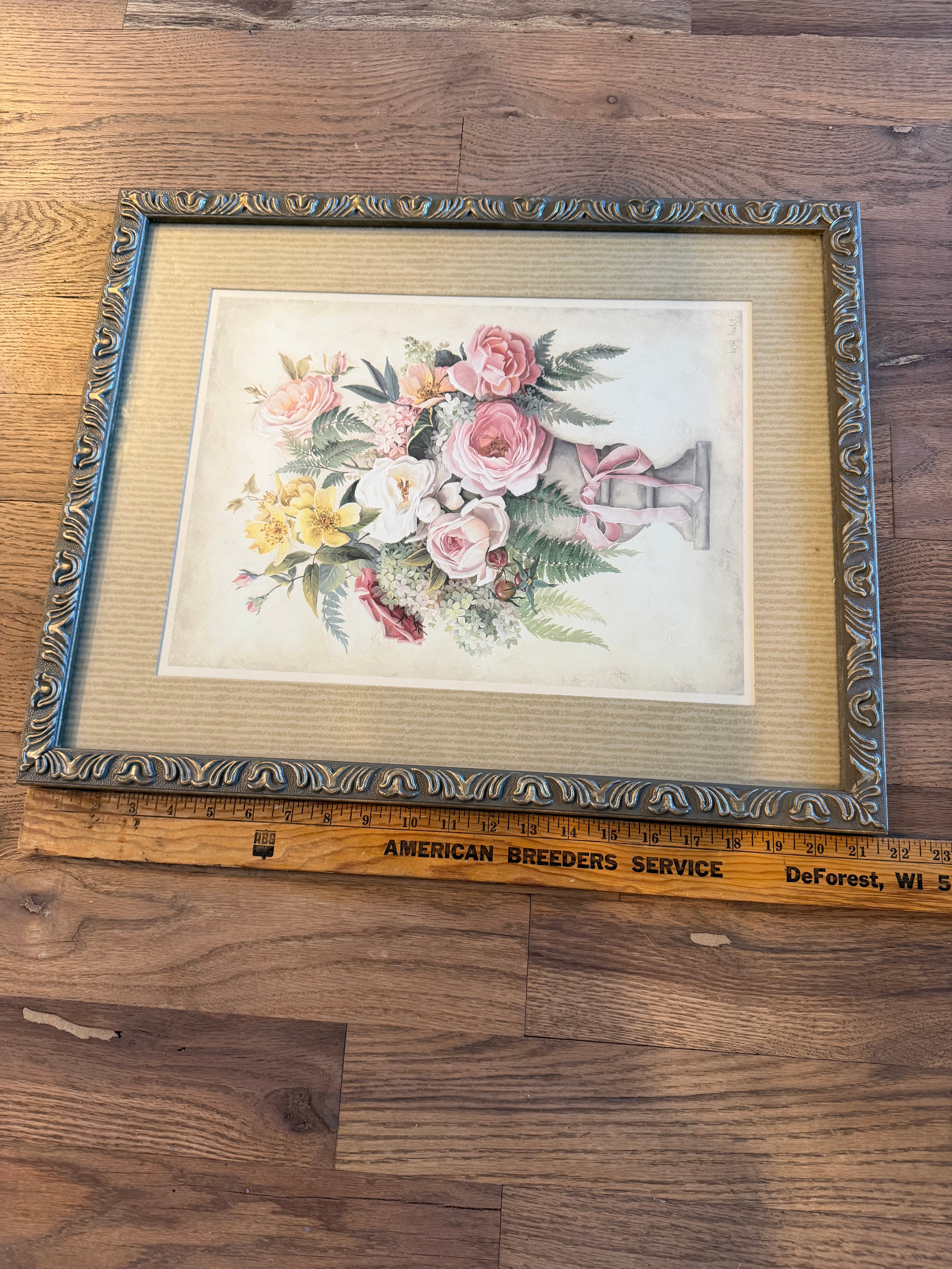 Home Interior Floral Pink Bow Picture - Artist Lisa Audit