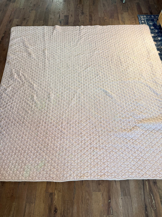 Pink Quilted Queen Size Comforter - piling and age as shown