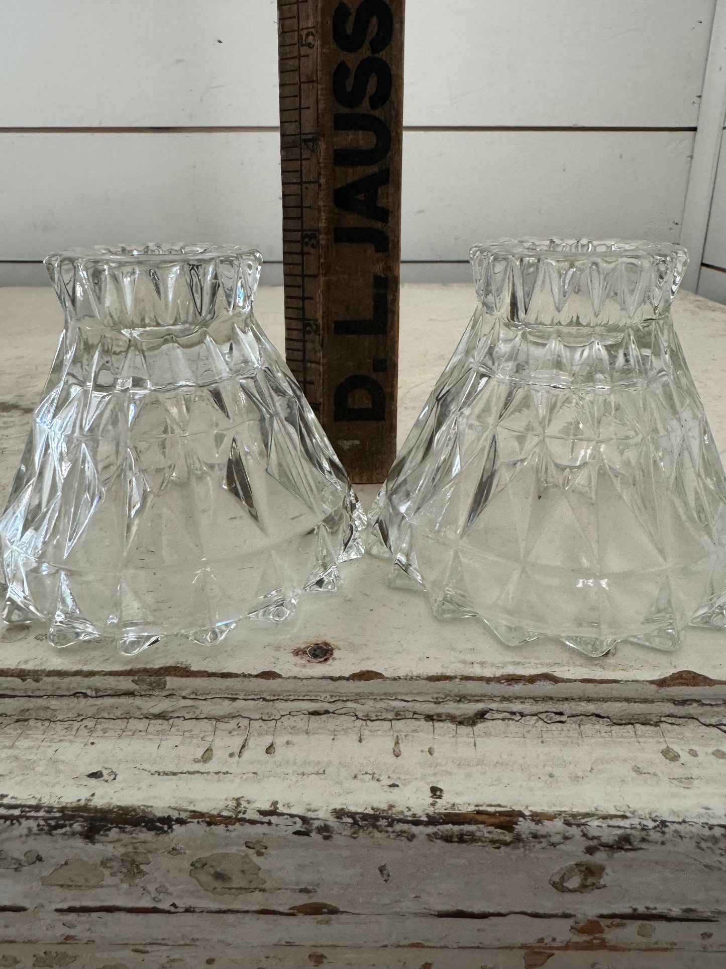 Windsor Diamond Crystal Pair of Candlesticks