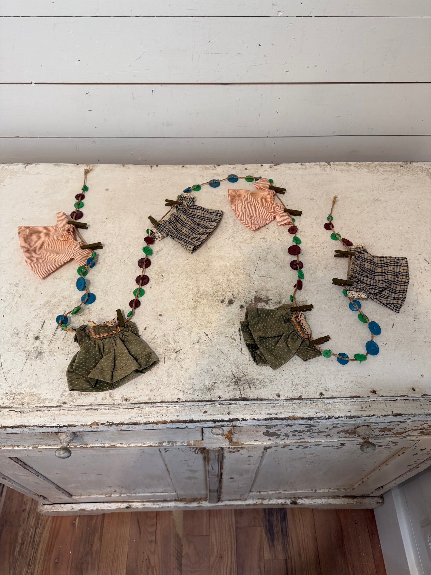 Doll Dress Clothesline Garland 6’ long