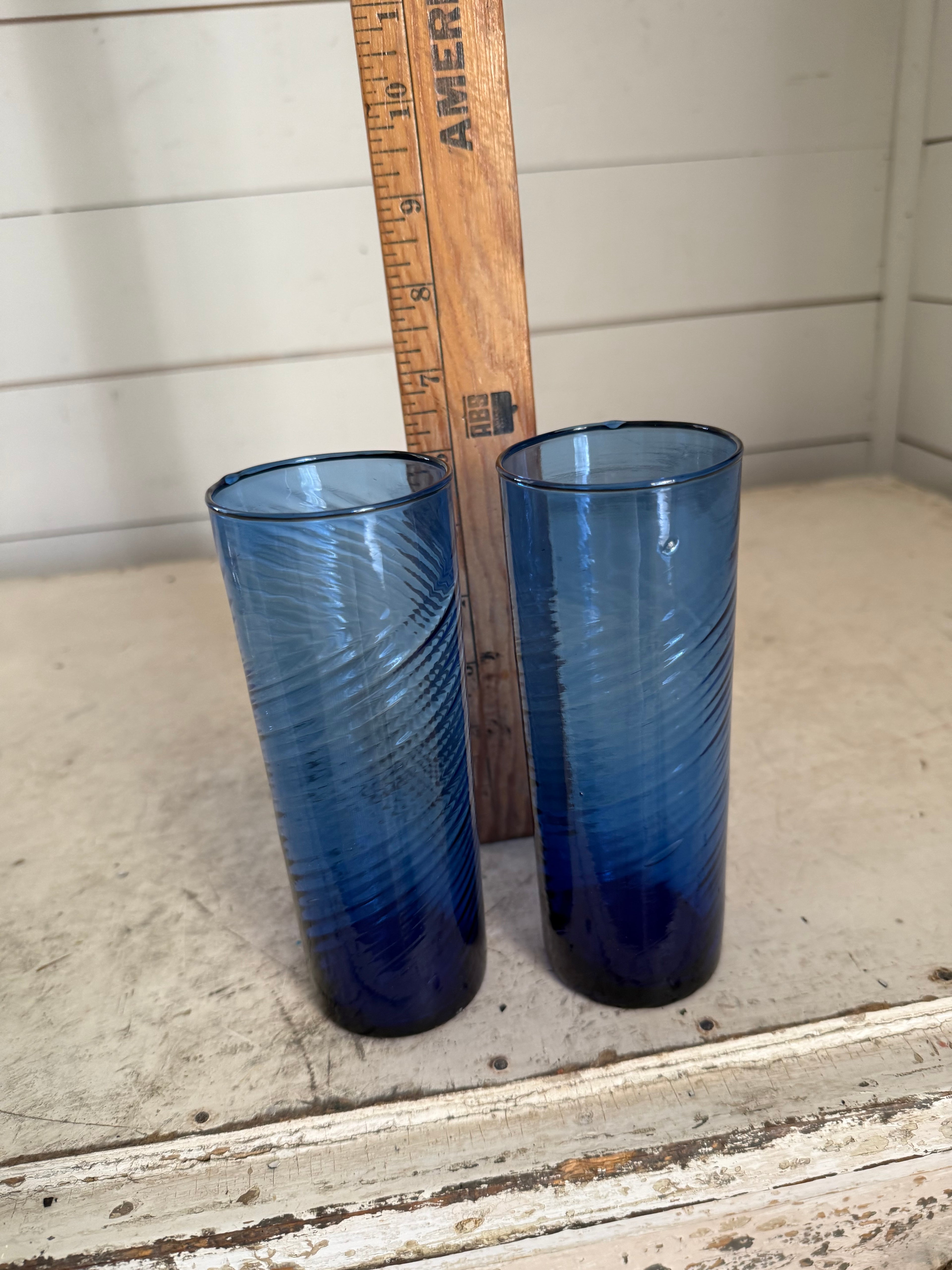 Spain Handblown Cobalt Glass Tumblers Handblown Blue Glass sold individually