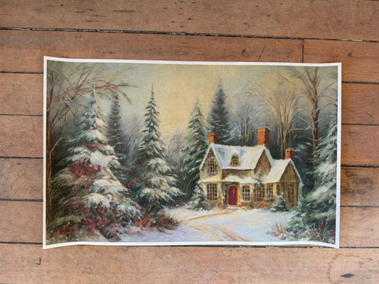 Christmas Cottage Limited Edition | JRV Rice Paper L: 15.3/4” W: 10”