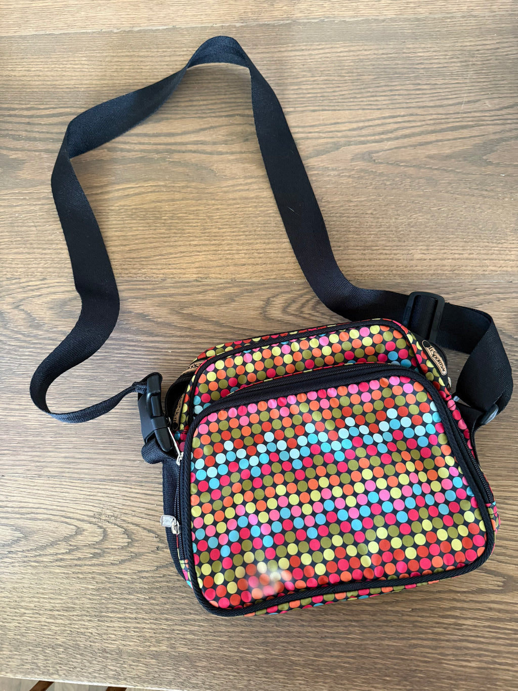 Le Sport Sac Rainbow Polkadot Bag small imperfection as shown