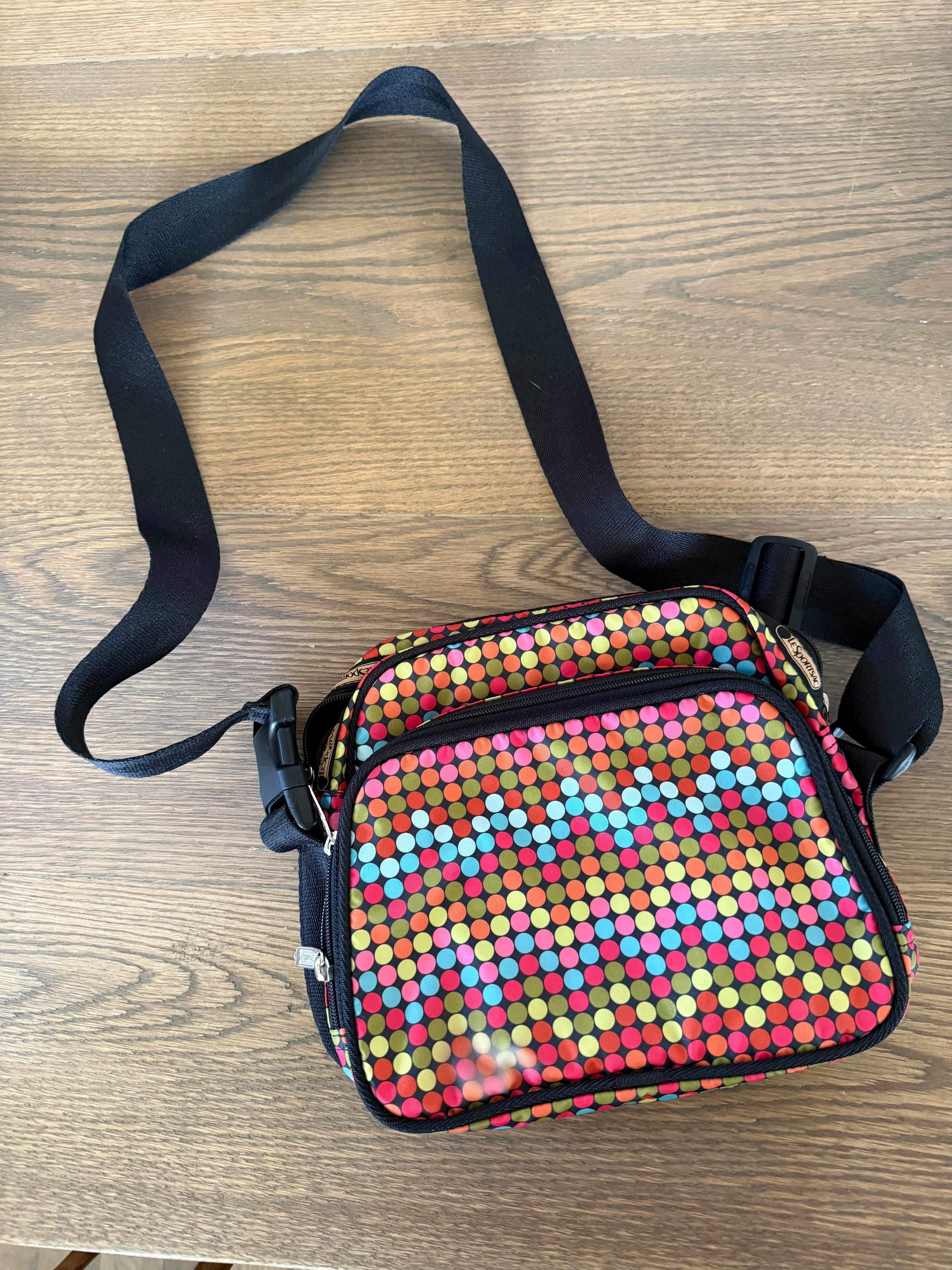 Le Sport Sac Rainbow Polkadot Bag small imperfection as shown