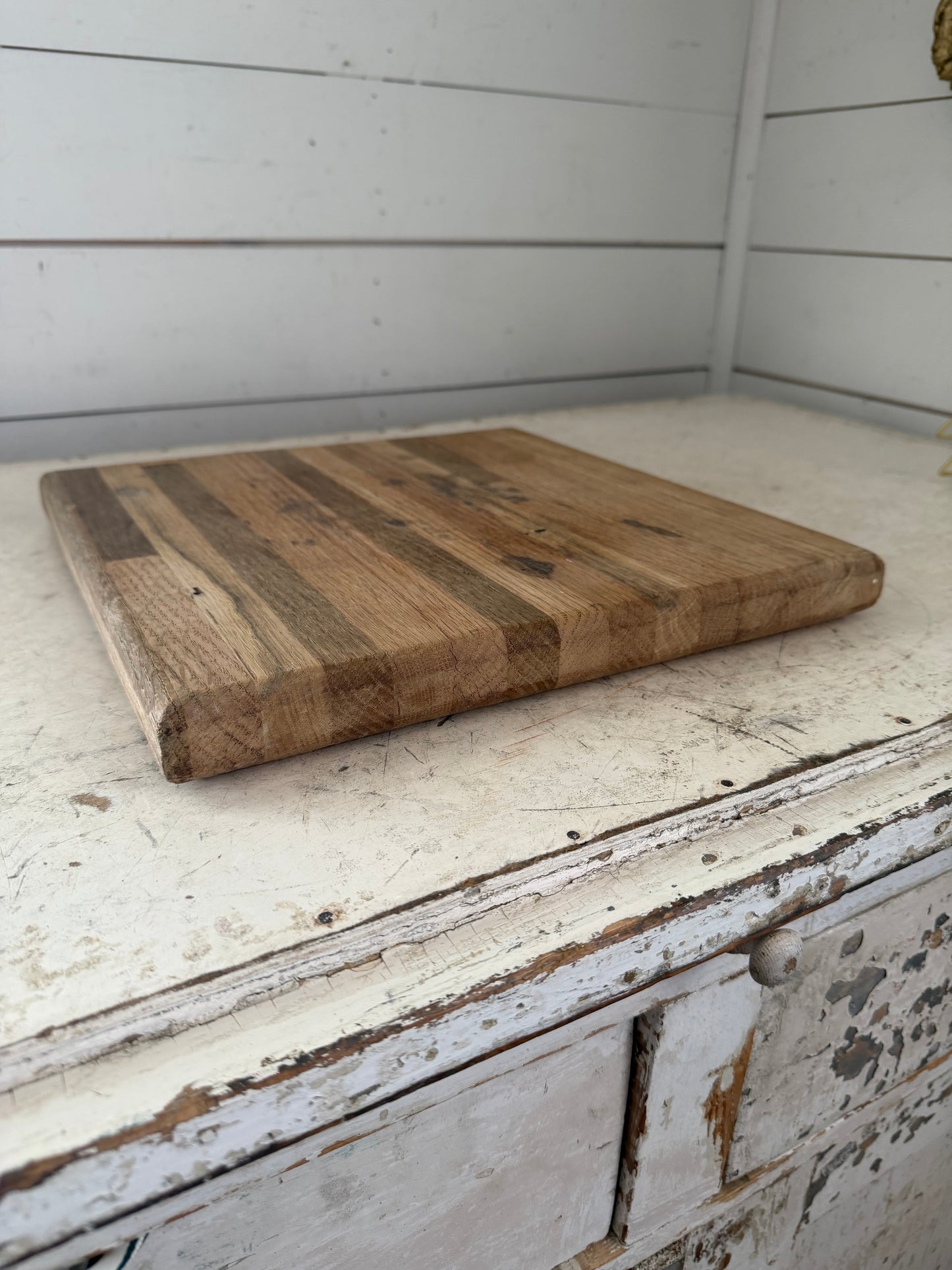 Handmade reversible wood cutting board 12”