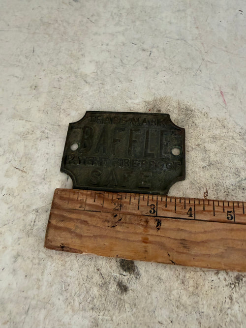 Antique English Safe Plaque