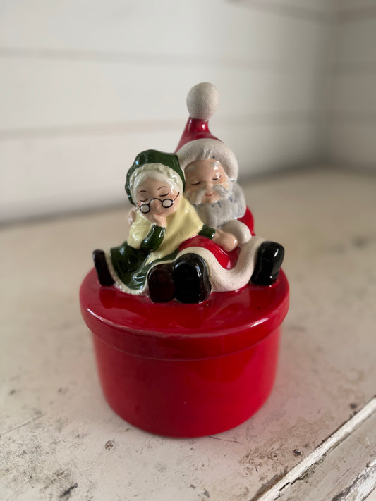 Napping Santa Dish with lid