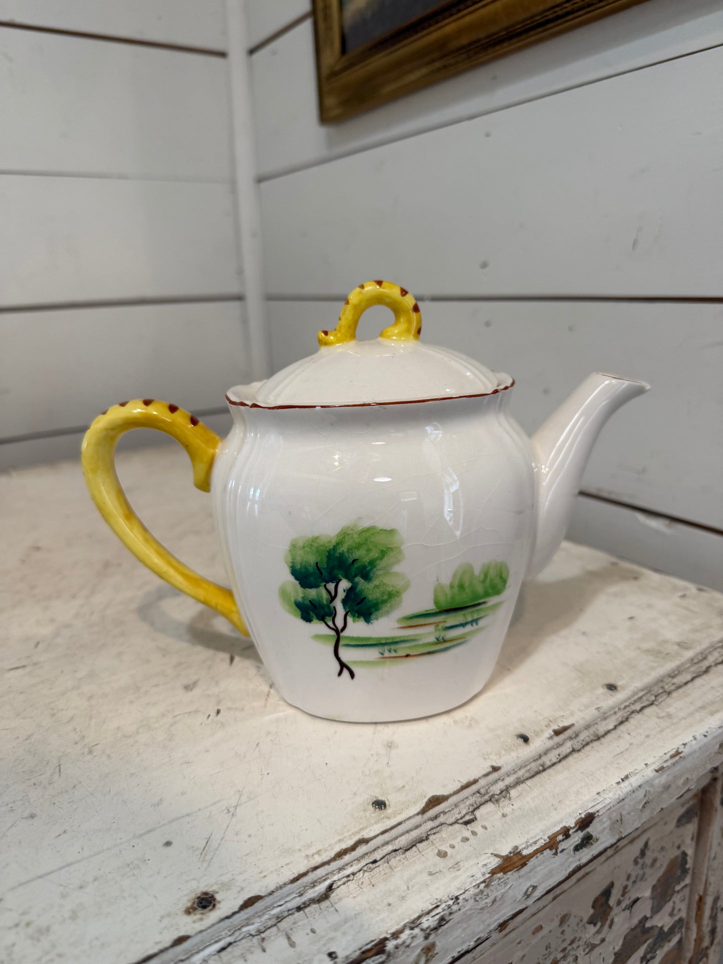 Vintage Cottage Teapot has small chips