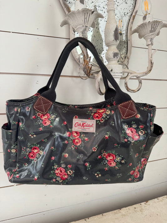 Floral Original Cath Kidston bag with blue hand straps