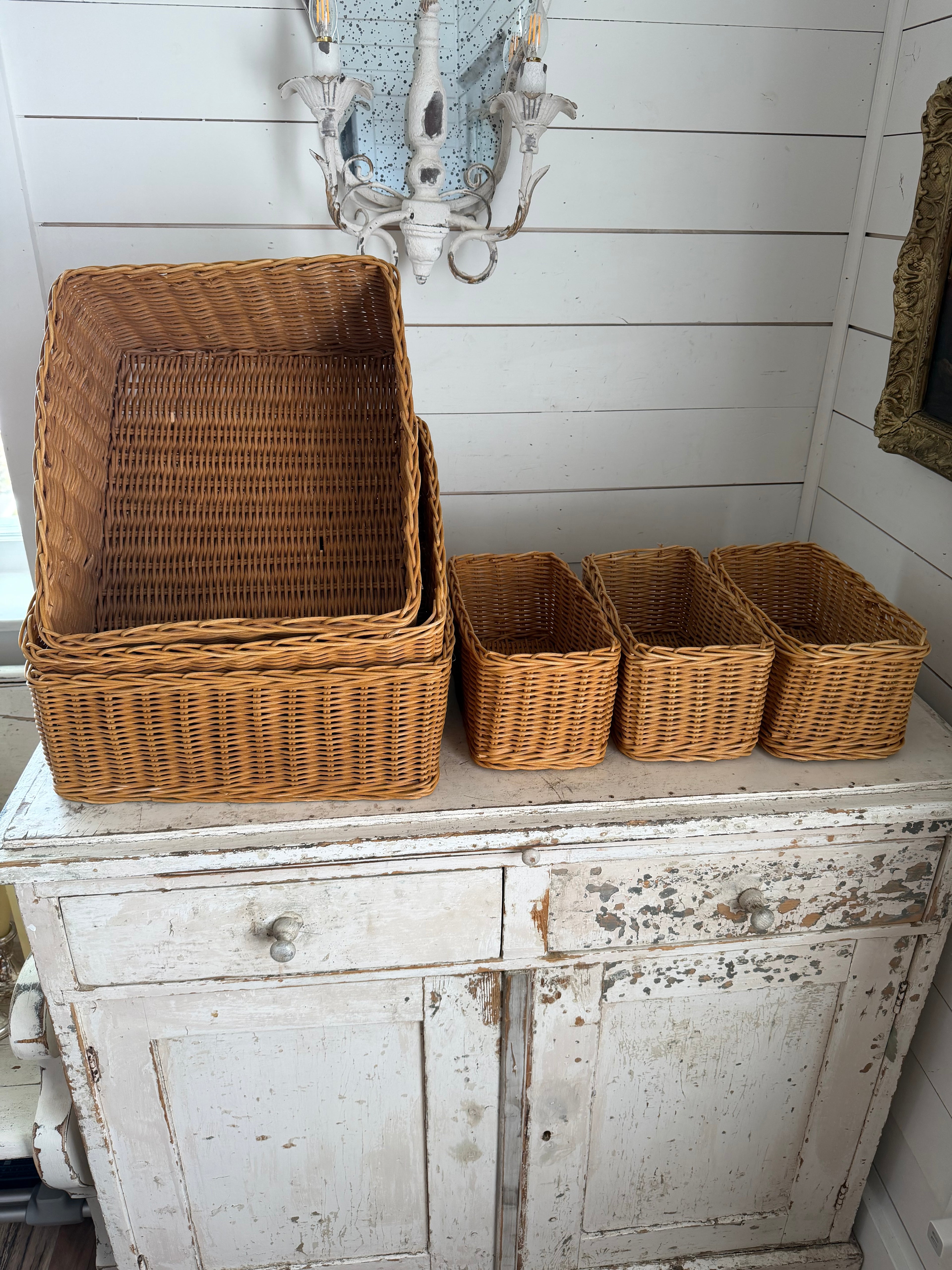 Woven Ratan Storage Baskets - Sold Individually