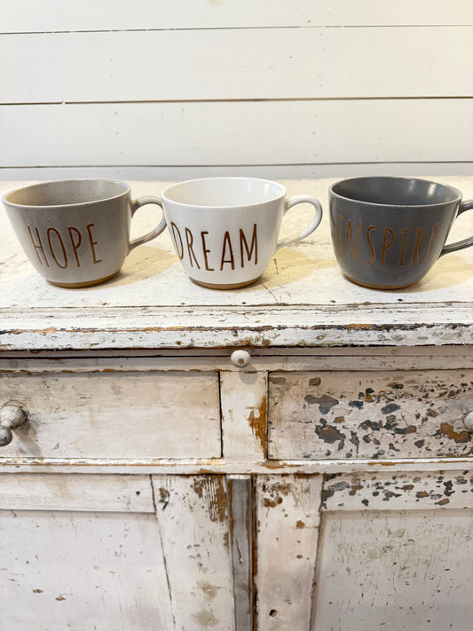 Hope, Dream, Inspire Mugs - Sold As A Set