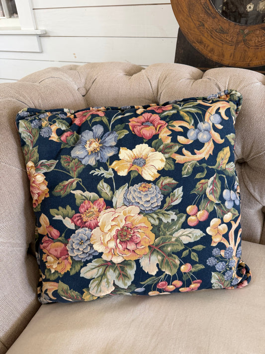 Navy with Floral Pillow