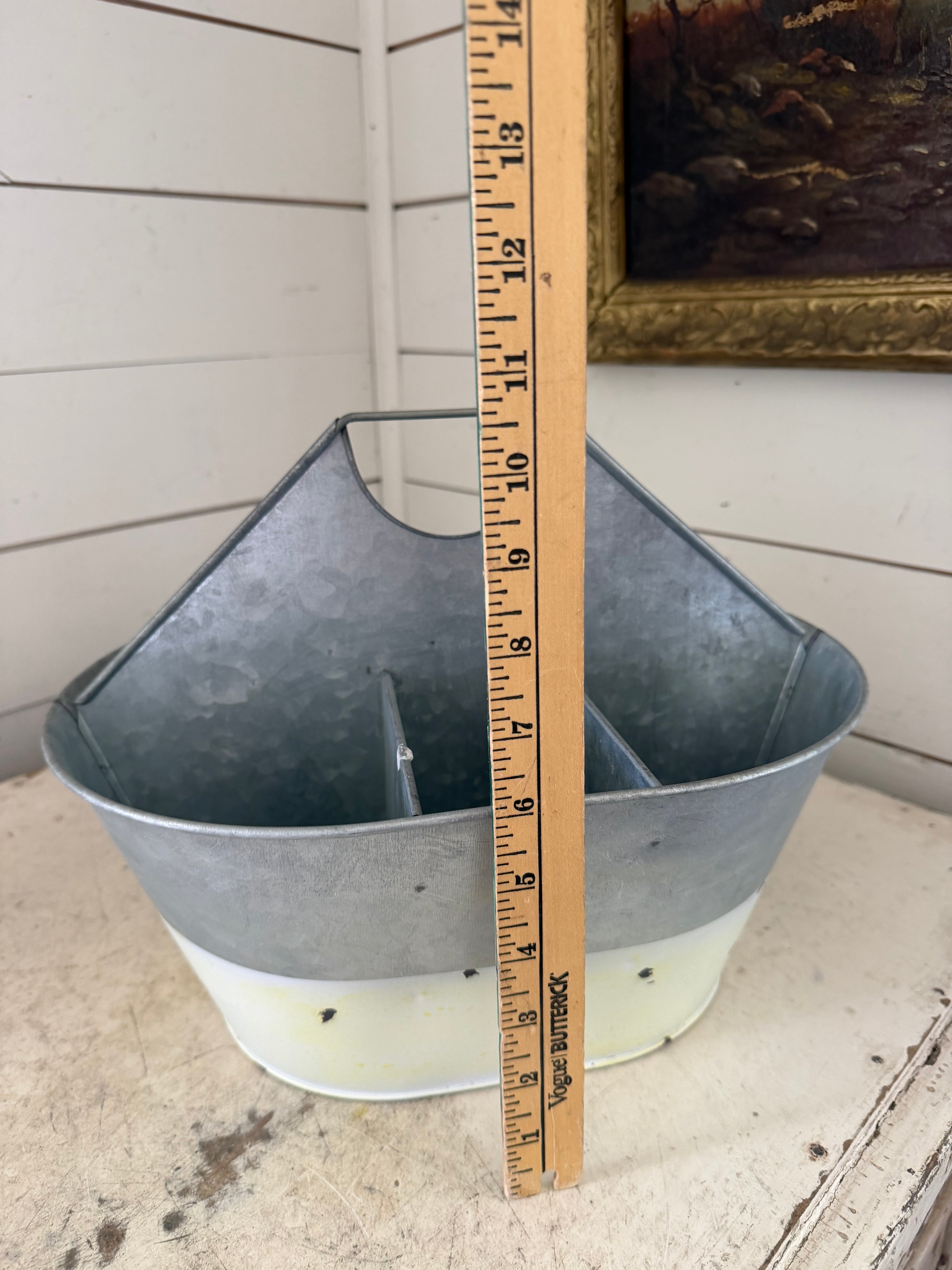 Large galvanized metal tote will get makeover
