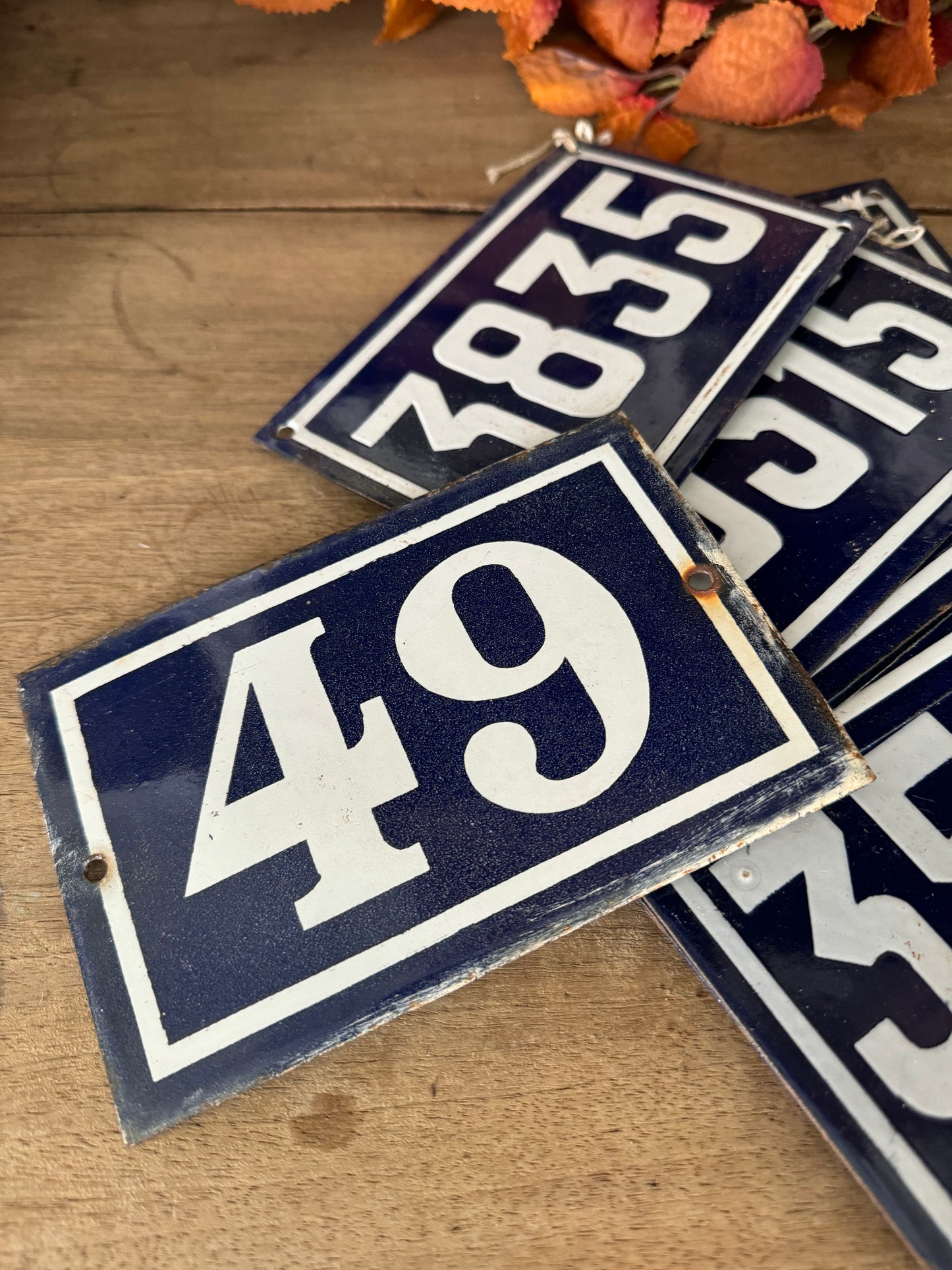 Vintage French Enamel Numbers Sold Individually