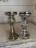 Mercury Glass Candlestick set