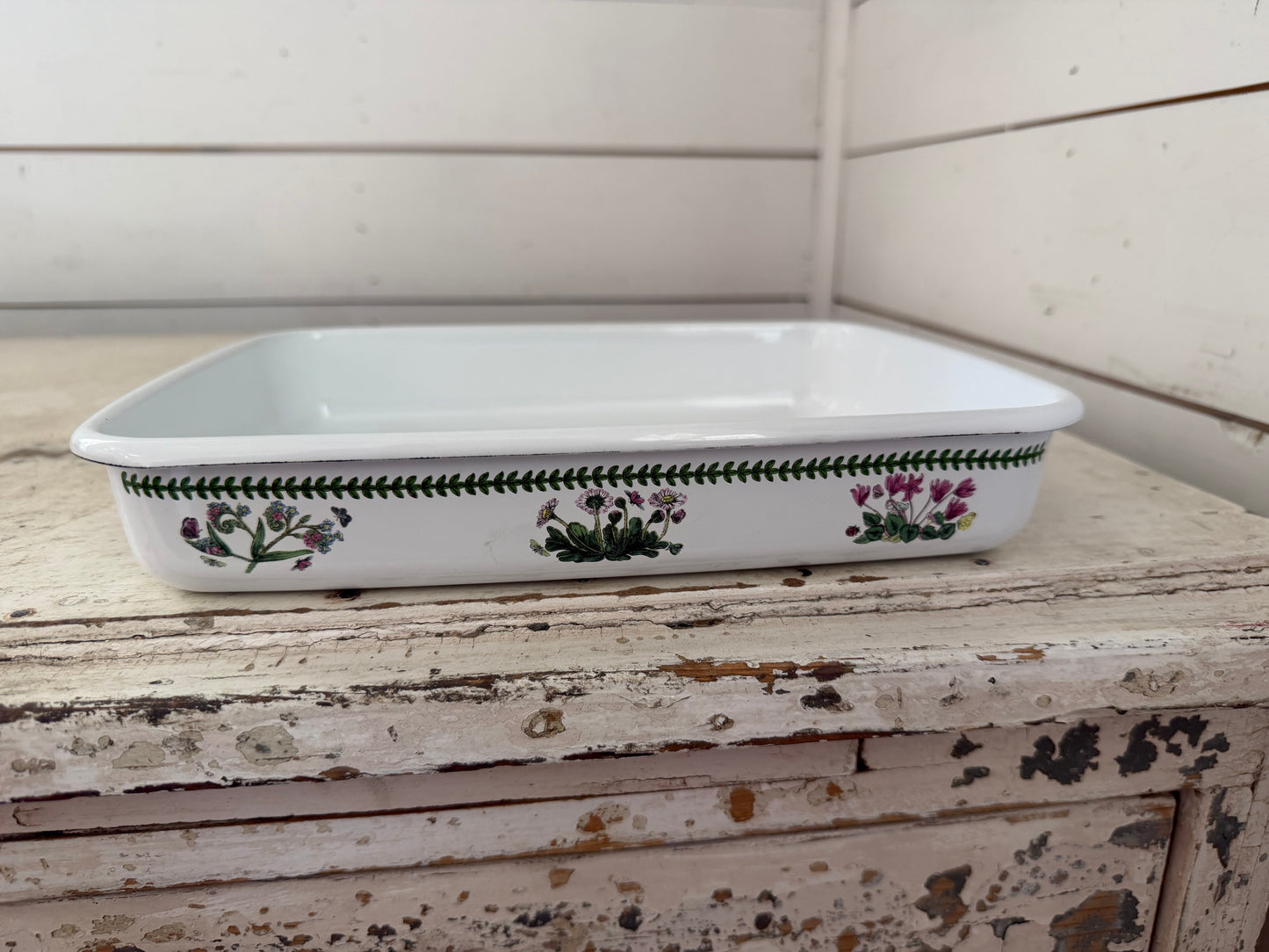 Botanical enamel dish