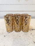 Vintage Culver Ltd. "Sallye" pattern highball glasses with 24 Karat Gold Lace design - Sold individually