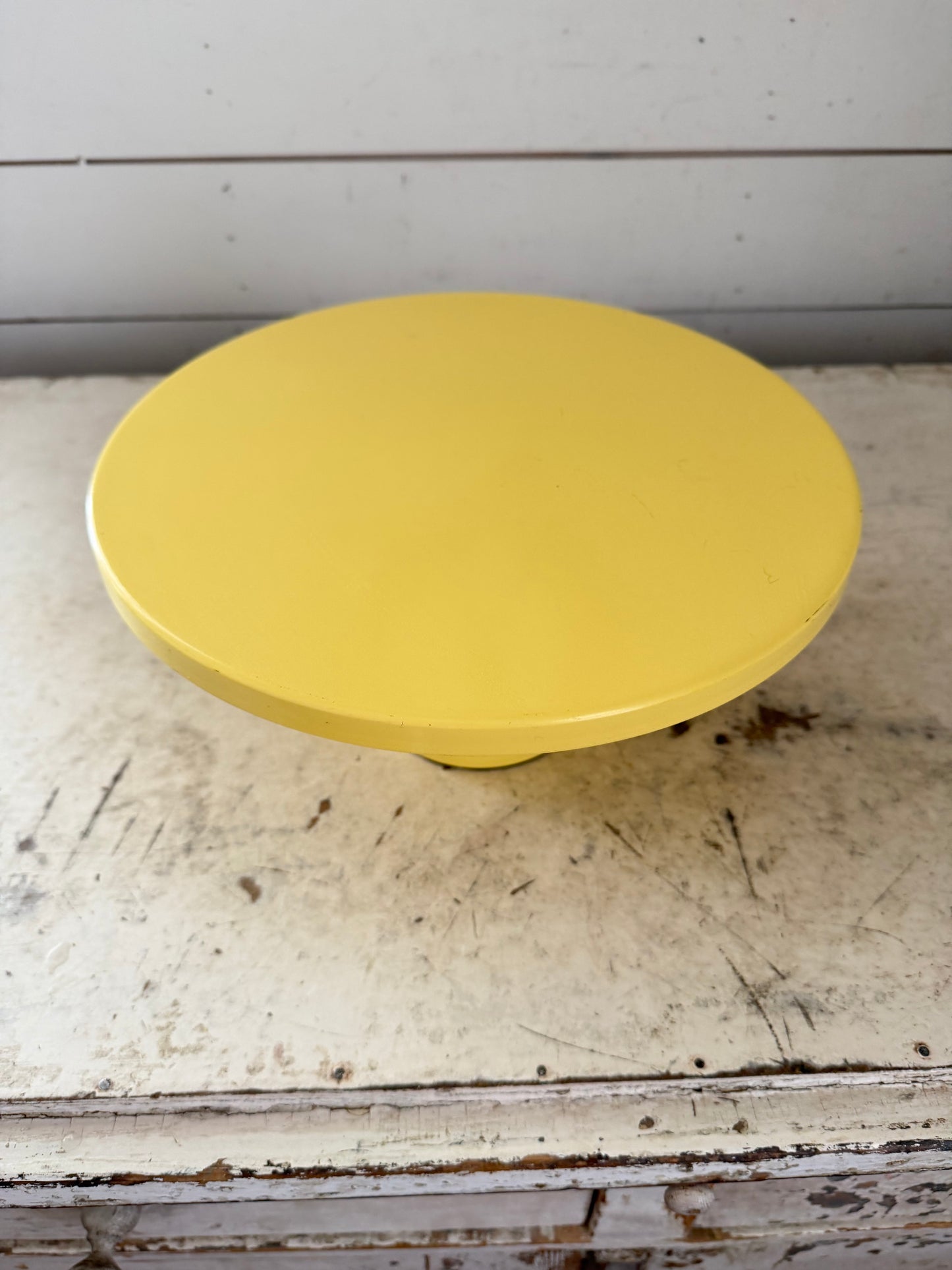 Yellow Metal Cake Stand/ Pedestal