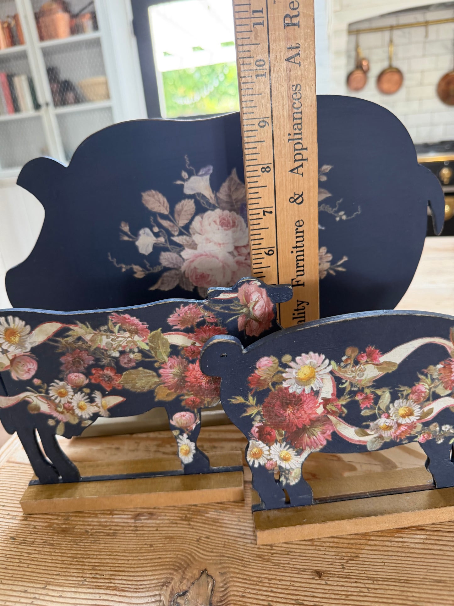 Hand Painted Floral Farm Animals sold individually