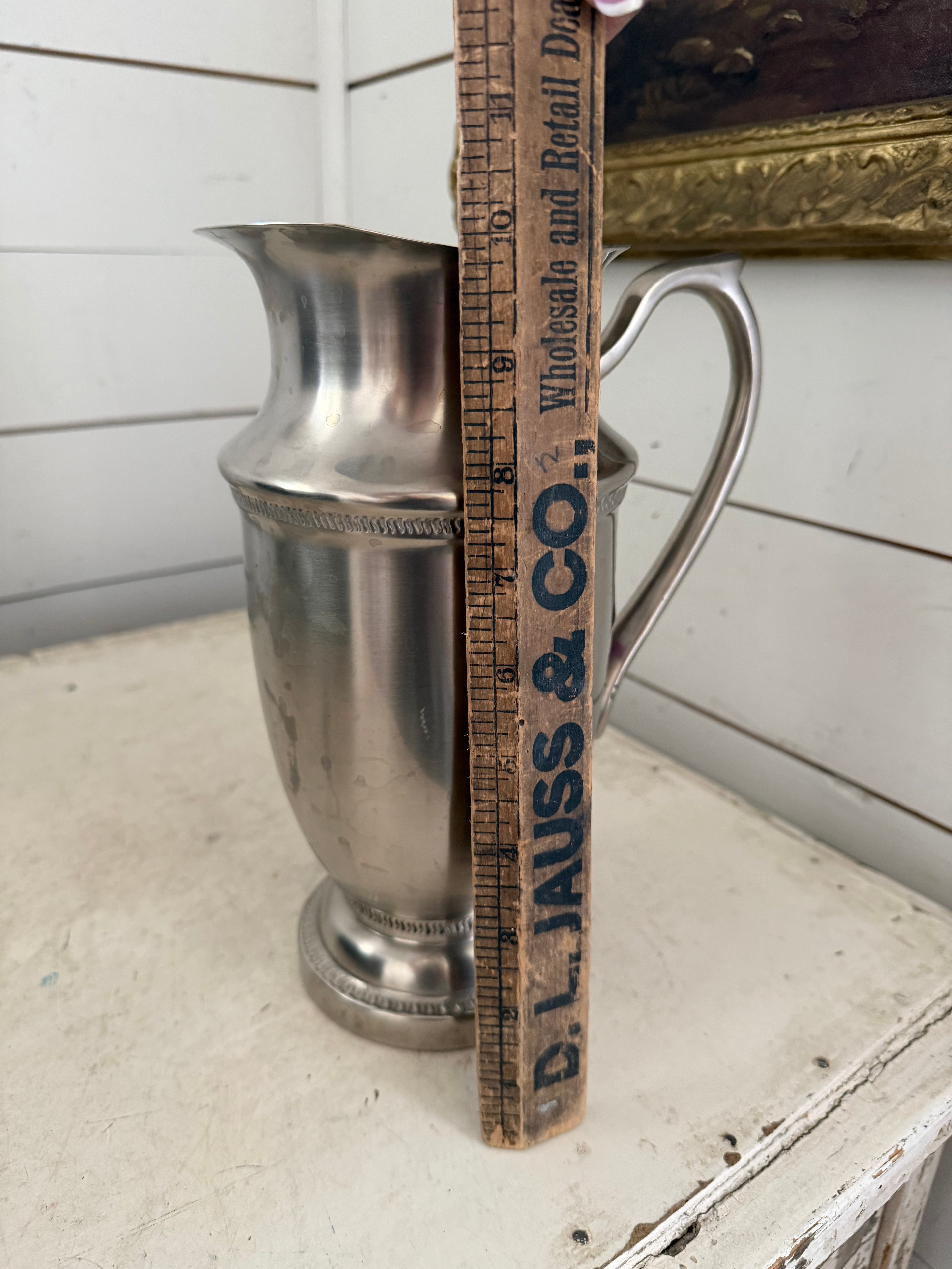 Vintage Metal Pitcher Reproductuon Vase