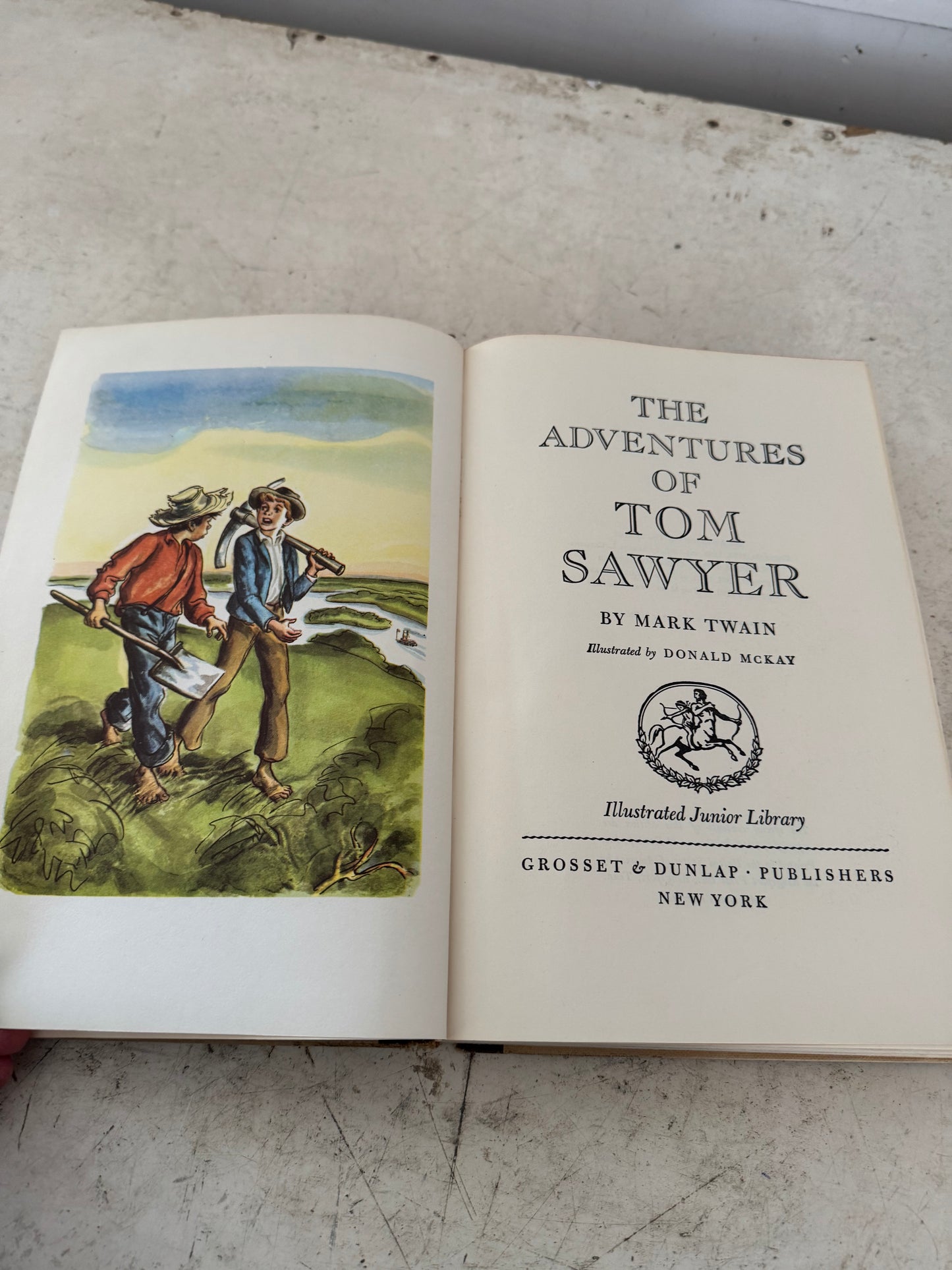 1950’s The Adventures of Tom Sawyer Mark Twain Illustrated Junior Library HC Book