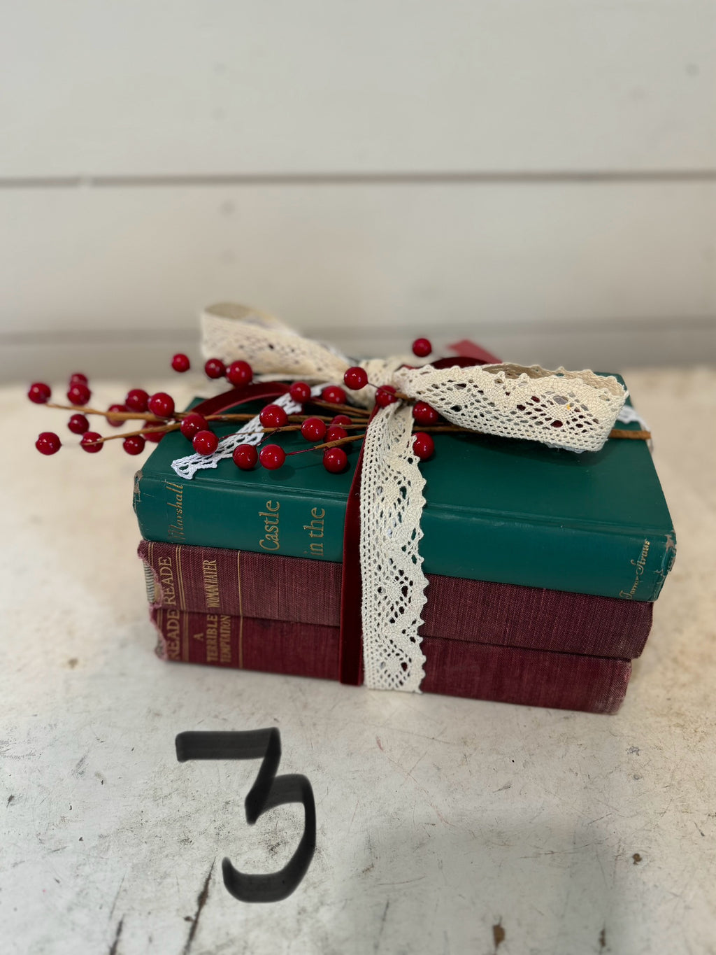 Vintage Christms Book Stack - Each Stack sold seperately