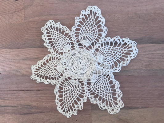 Crocheted Star Doily with Bowl Holder