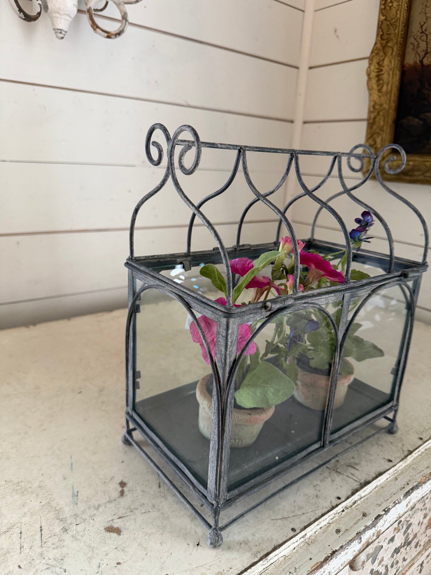 Terrarium with flowers
