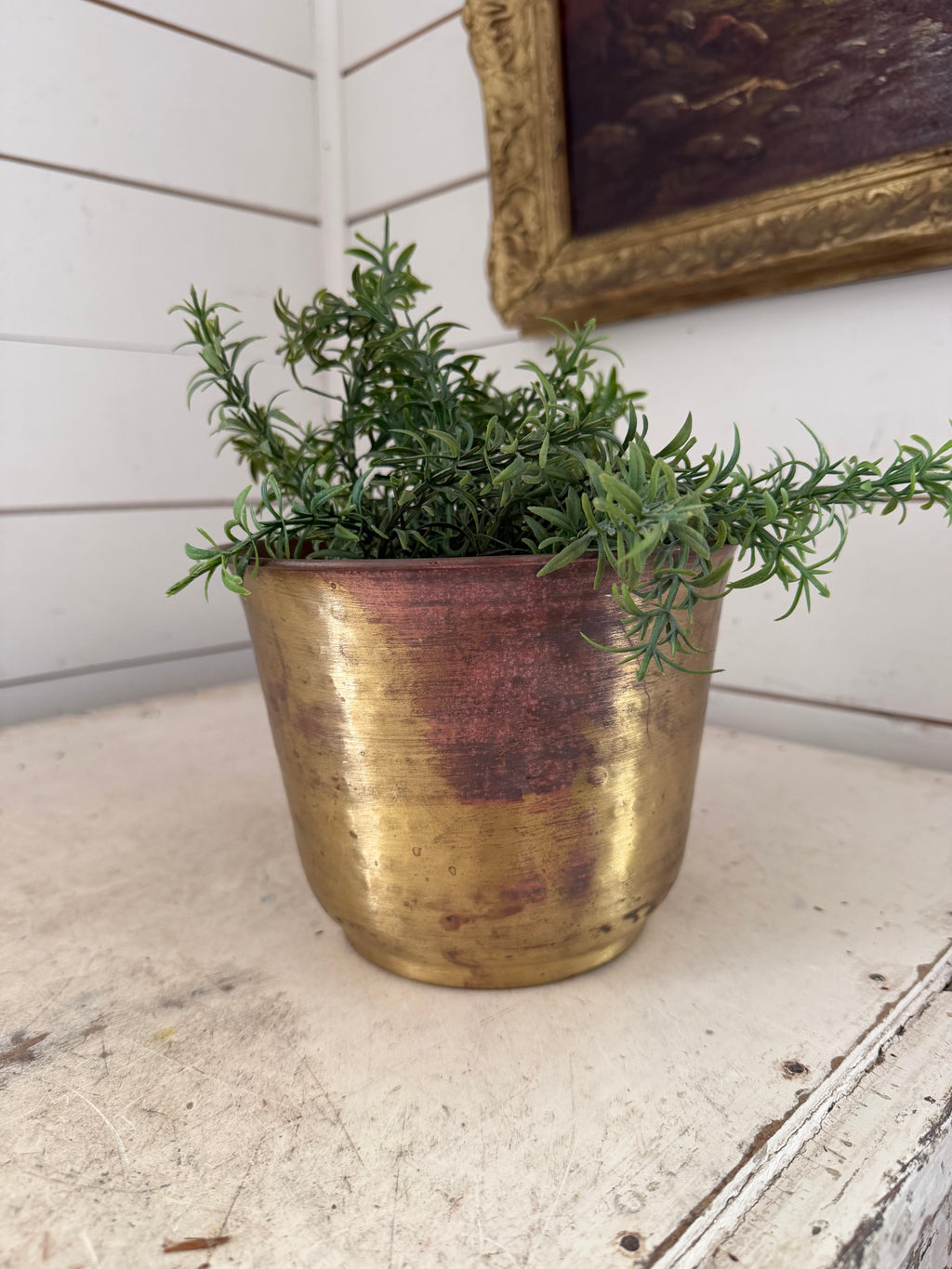 Brass planter greenery not included
