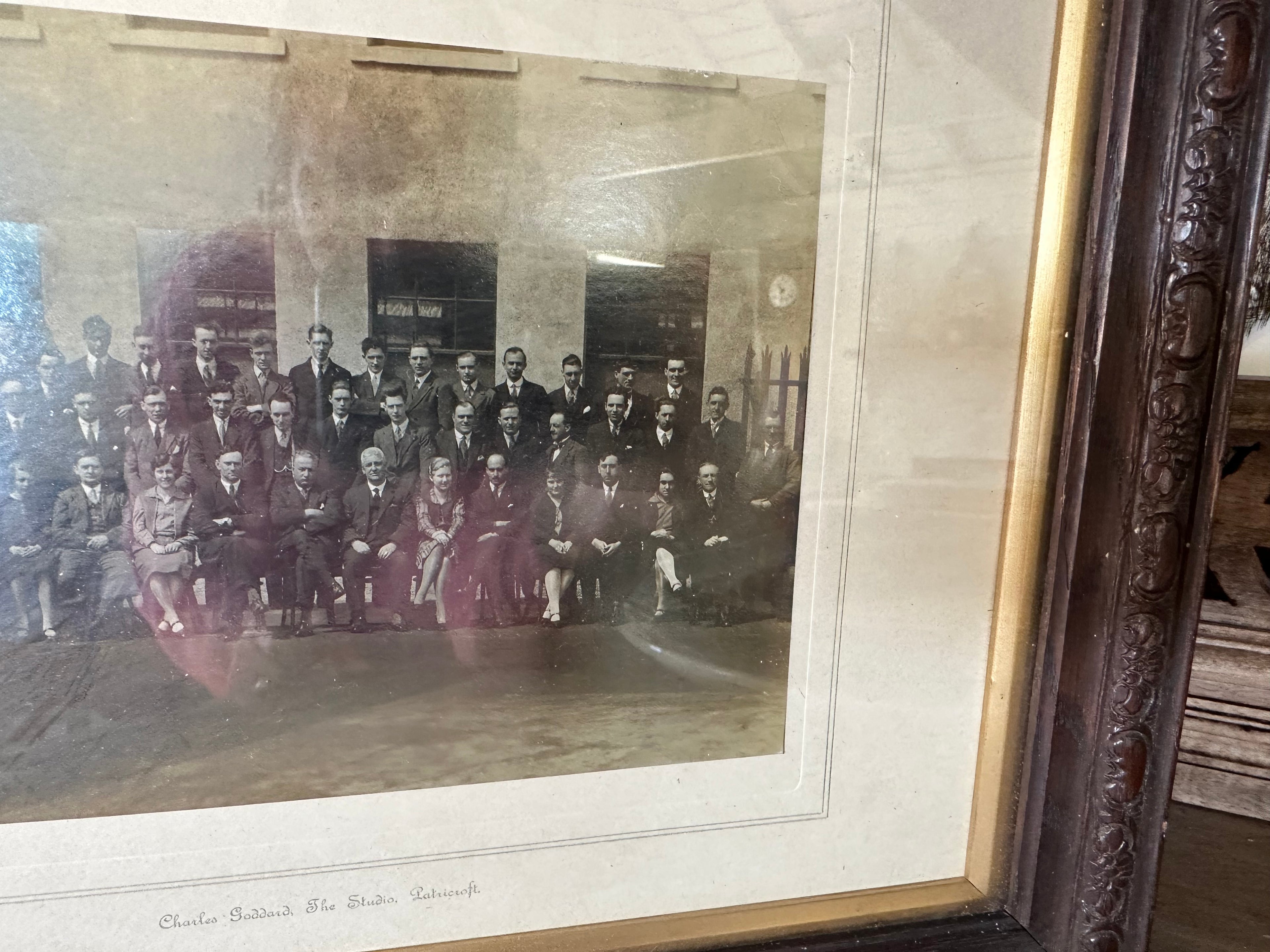 19th century English Group photo with Victorian wood frame