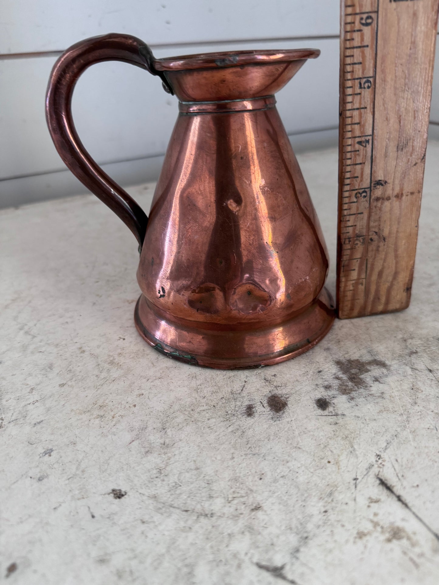 Antique Georgian pint Copper Haystack Pitcher