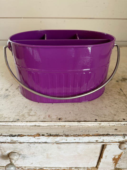 Purple enamel tin Craft organizer