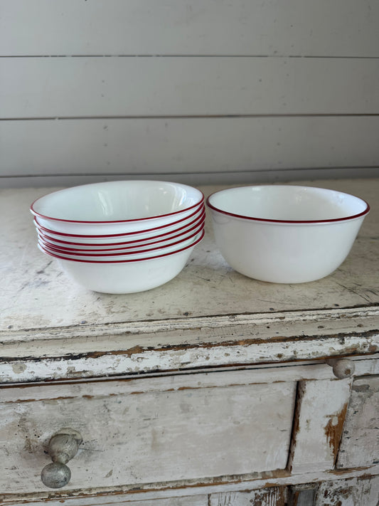 Corelle Red banded bowl sold individually