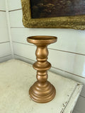 Gold-finished Candlestick Holder features a traditional turned baluster design - Will Get Makeover