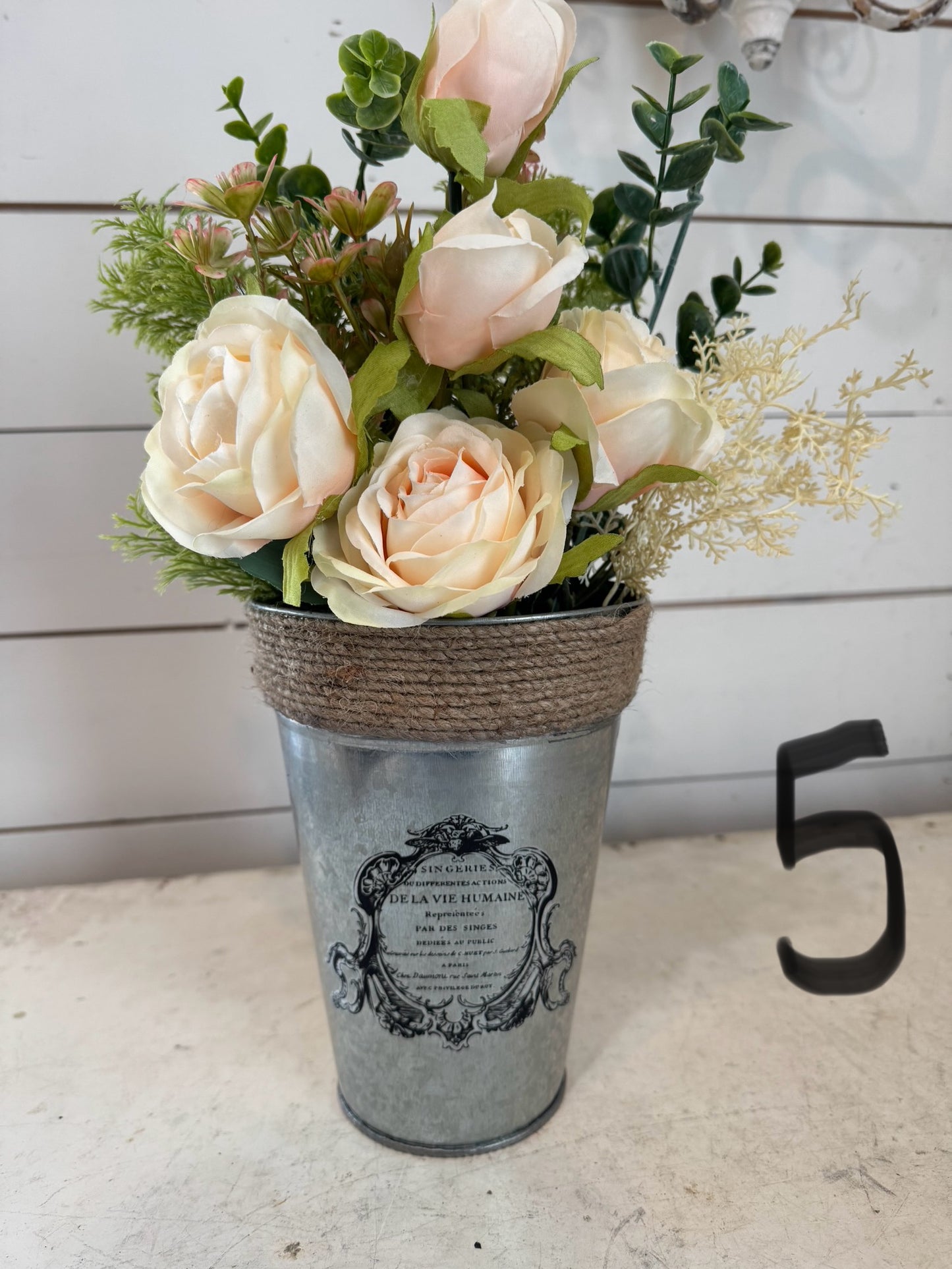 French Flower Bucket - sold individually floral not included